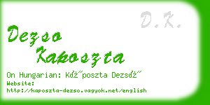 dezso kaposzta business card